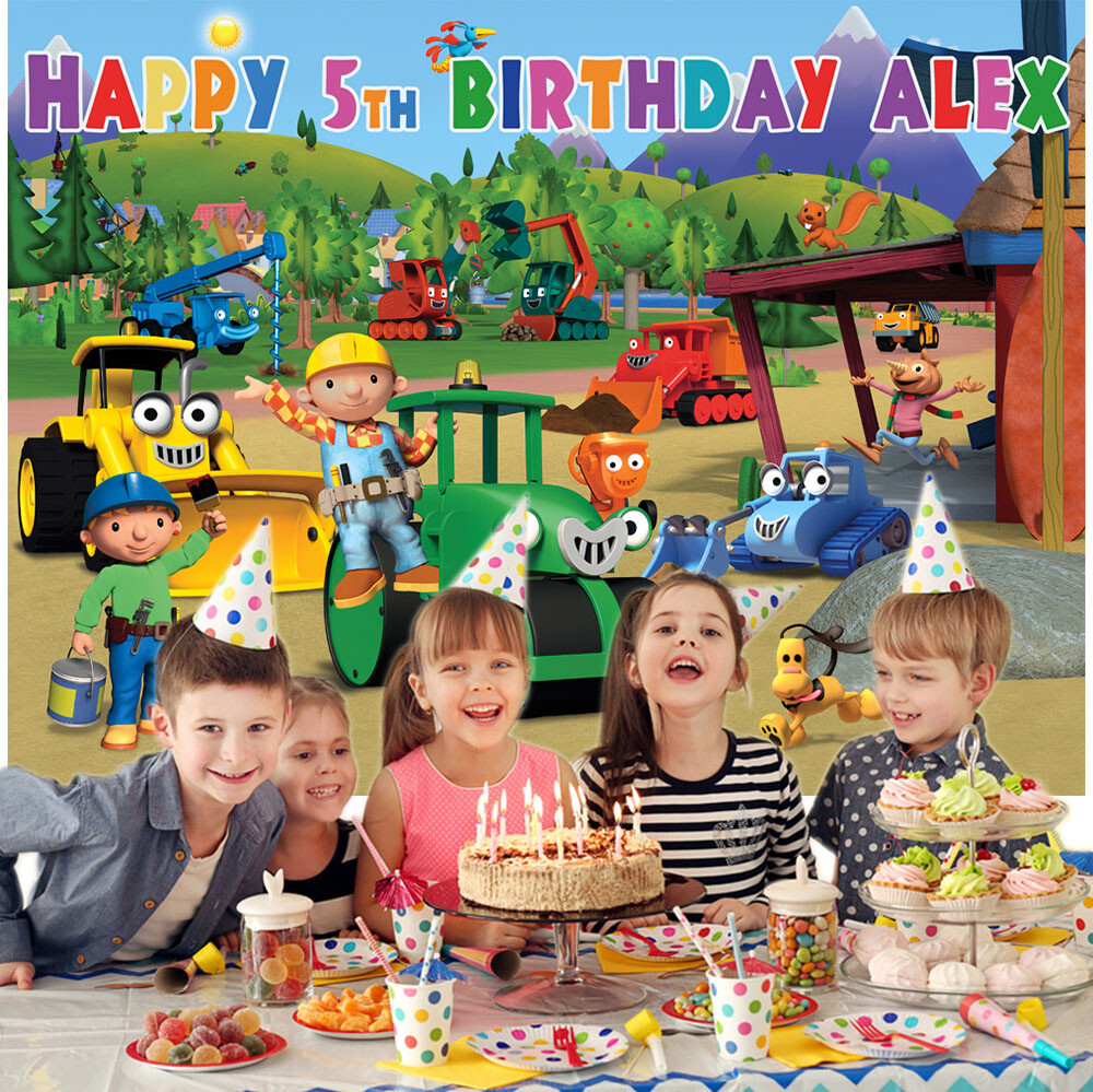 Bob the Builder Personalised Custom Banner Backdrop Party Decor Birthday Gift gallery