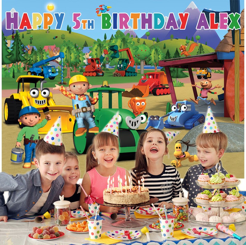 Bob the Builder Personalised Custom Banner Backdrop Party Decor Birthday Gift gallery