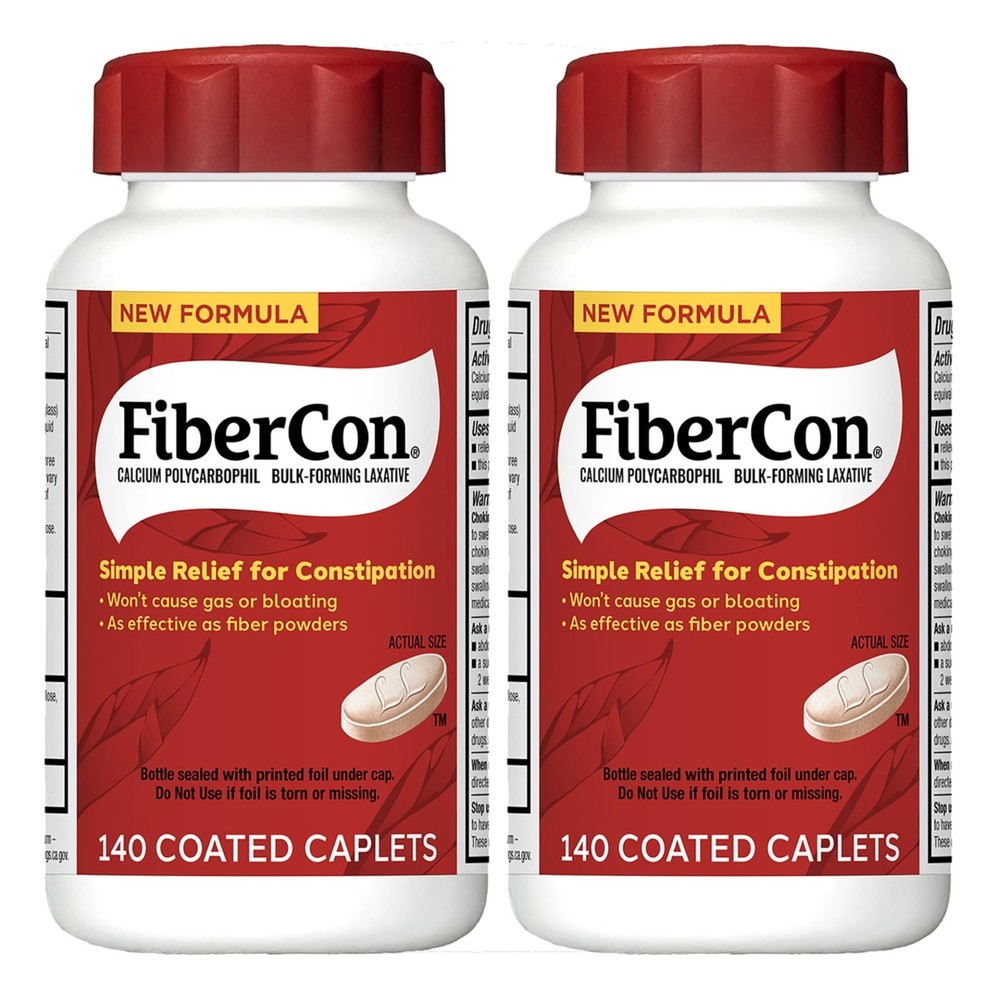 FiberCon Coated Fiber Therapy Caplets 280 Count Bowel Irregularity Constipation