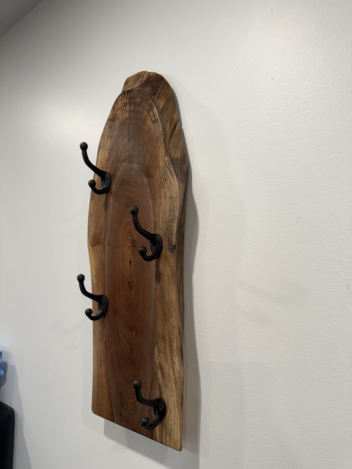 Live Edge Walnut Coat Rack Rustic Wall Mounted gallery