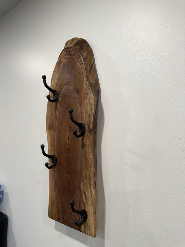 Live Edge Walnut Coat Rack Rustic Wall Mounted gallery