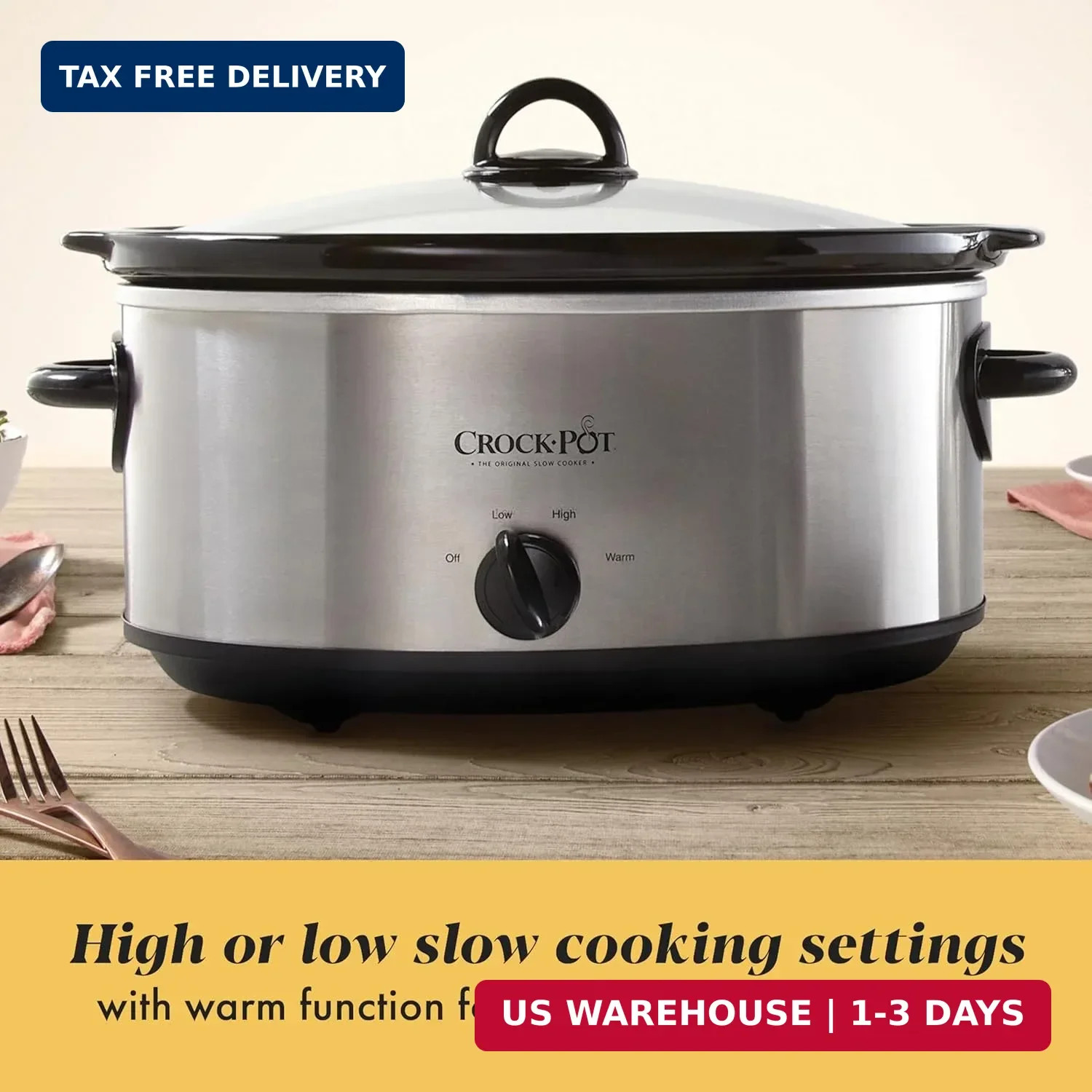 Crock-Pot 7-Quart Manual Slow Cooker, Family Size Serves 8+ People & Fits 6-lb R gallery