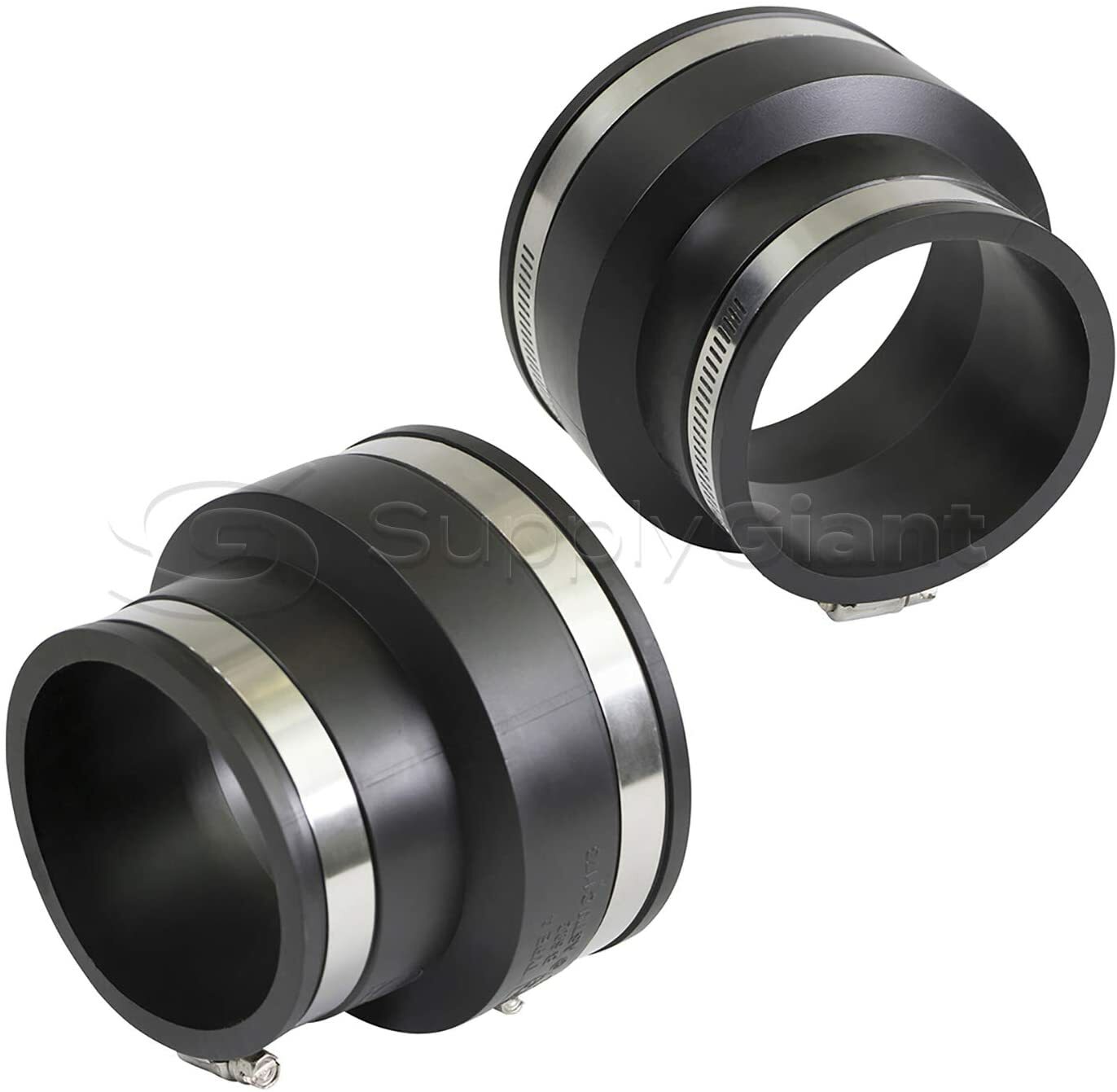 PVC Flexible Reducing Coupling Pipe Stainless Steel Clamps 1-1/2"x1-1/4"-8" x 6" gallery