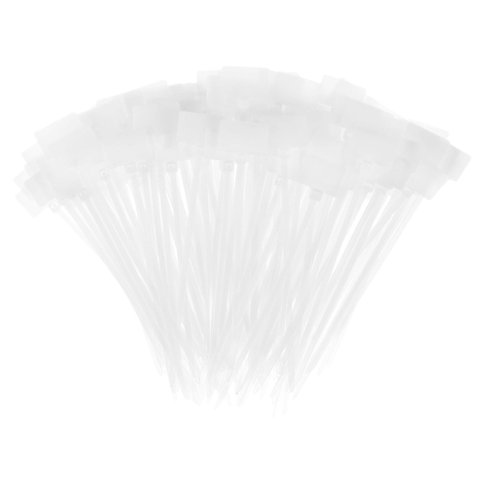 300pcs Nylon Cable Ties Tags Label Marker Self-Locking 100mm White gallery