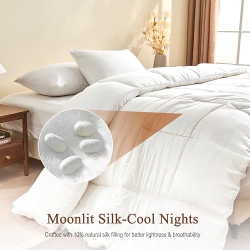 100% Rayon Derived from Bamboo Silk Blend Comforter King White/All Season gallery