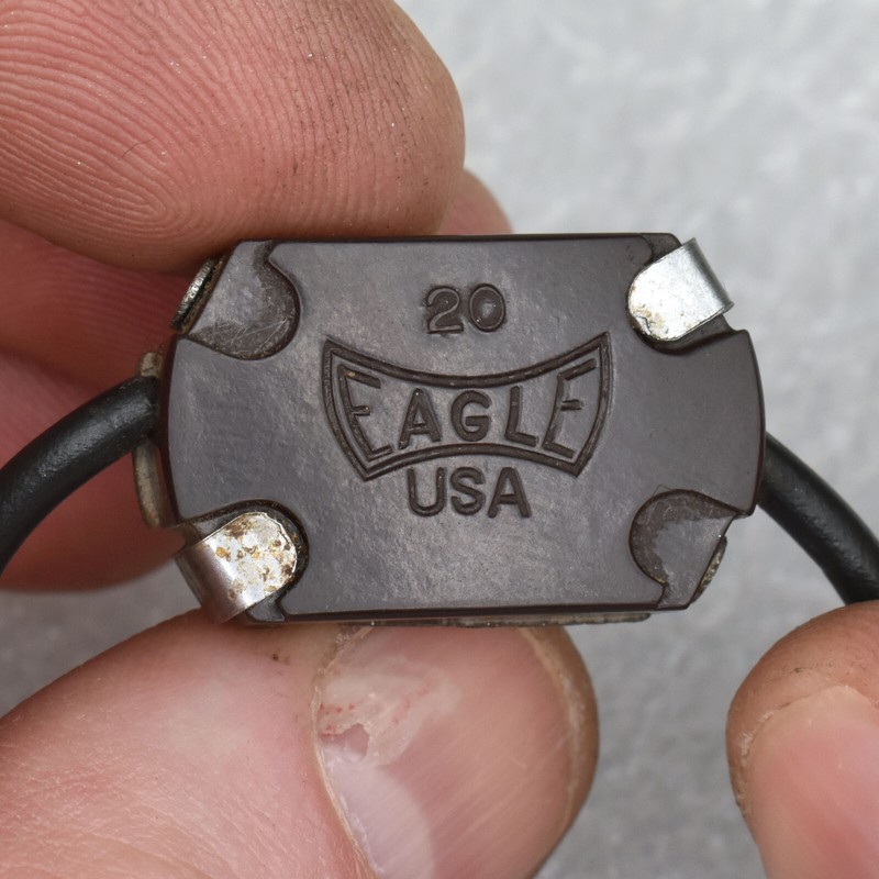 Vintage Eagle USA Single Pole Canopy Rotary Switch Metal Turn Knob 125/250V gallery