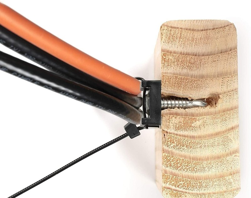 Cable Tie Mounting Base - Black - Mount Saddle Type Wire Holder - 50 Pack gallery