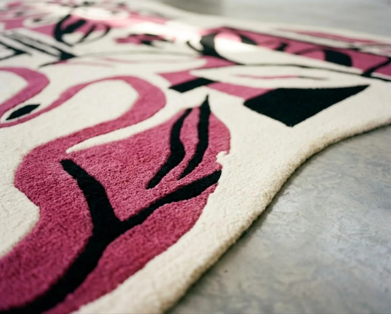 Hand Tufted Wool Rug, Irregular Floral Area Rug, Modern Living Room Decor gallery
