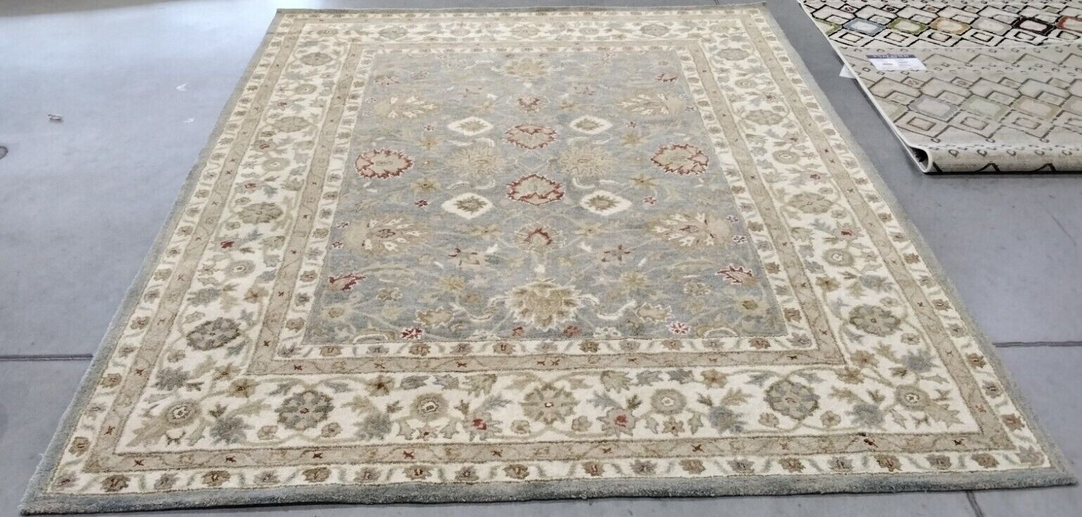 GREY BLUE 7'-6" X 9'-6" Pulled Threads Rug, Reduced Price 1172717998 AT822A-8 gallery