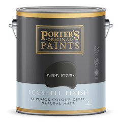 Porter’s 2L River Stone Eggshell Finish Broadwall Washable Paint