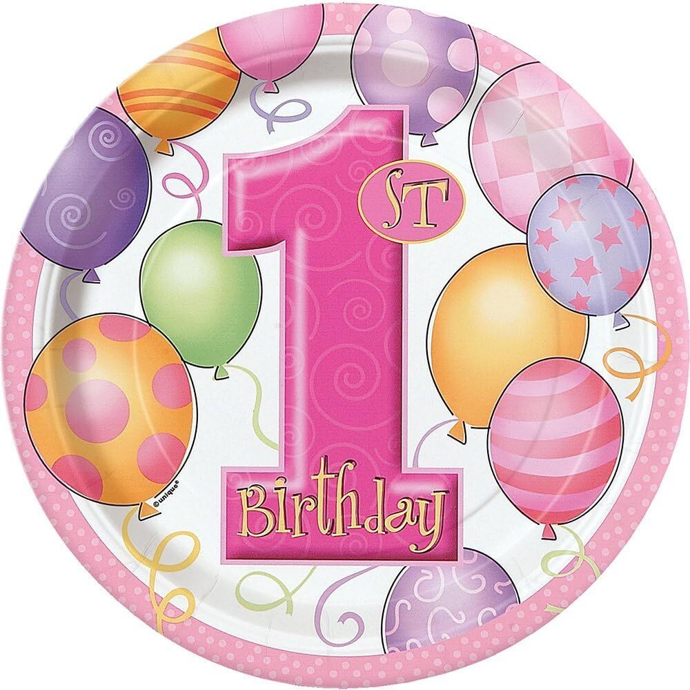 First Birthday Pink Balloons Party Supplies and Tableware gallery