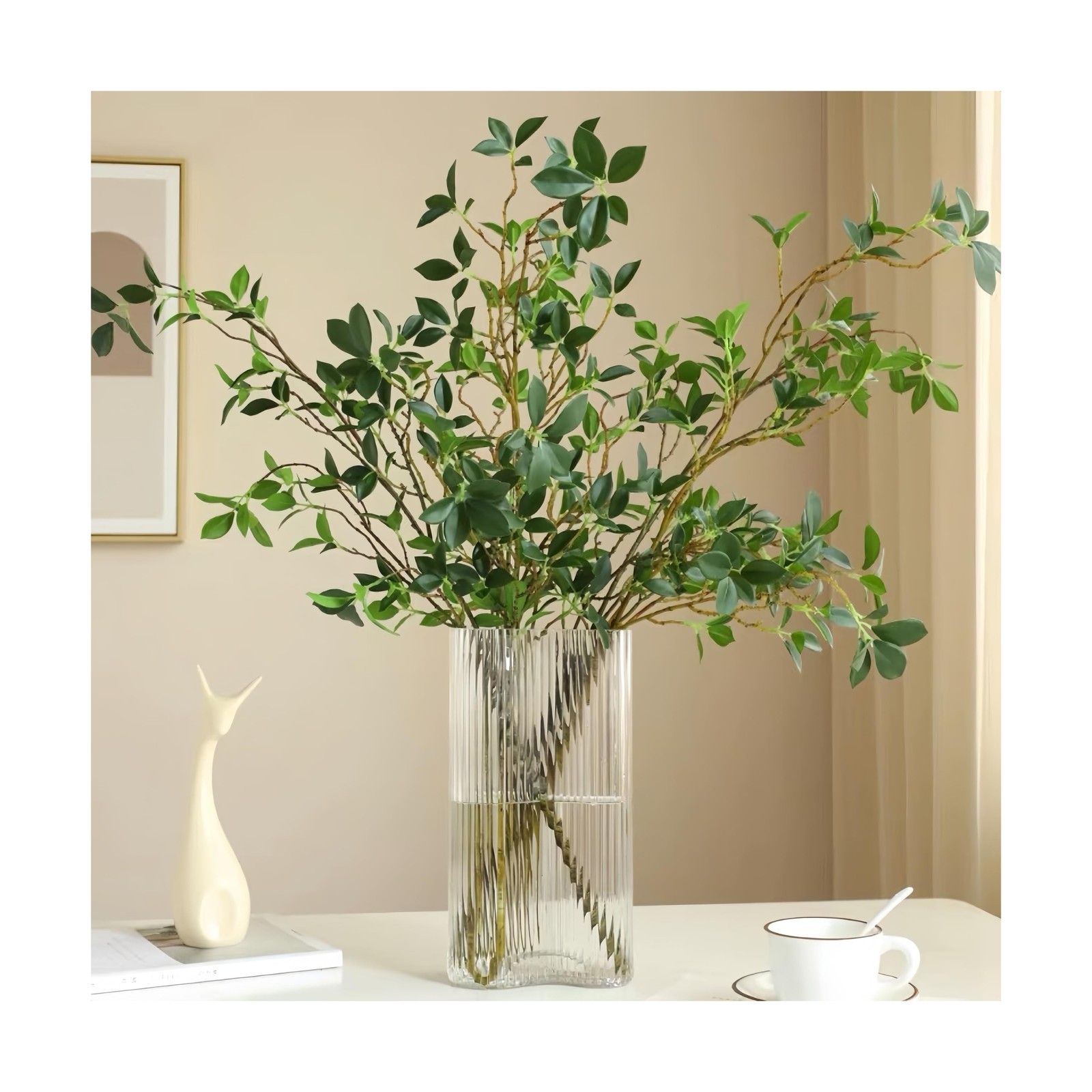 4Pcs Artificial Greens Branches for Vase, 27" Faux Twigs Tree Stems, Fake Pla... gallery