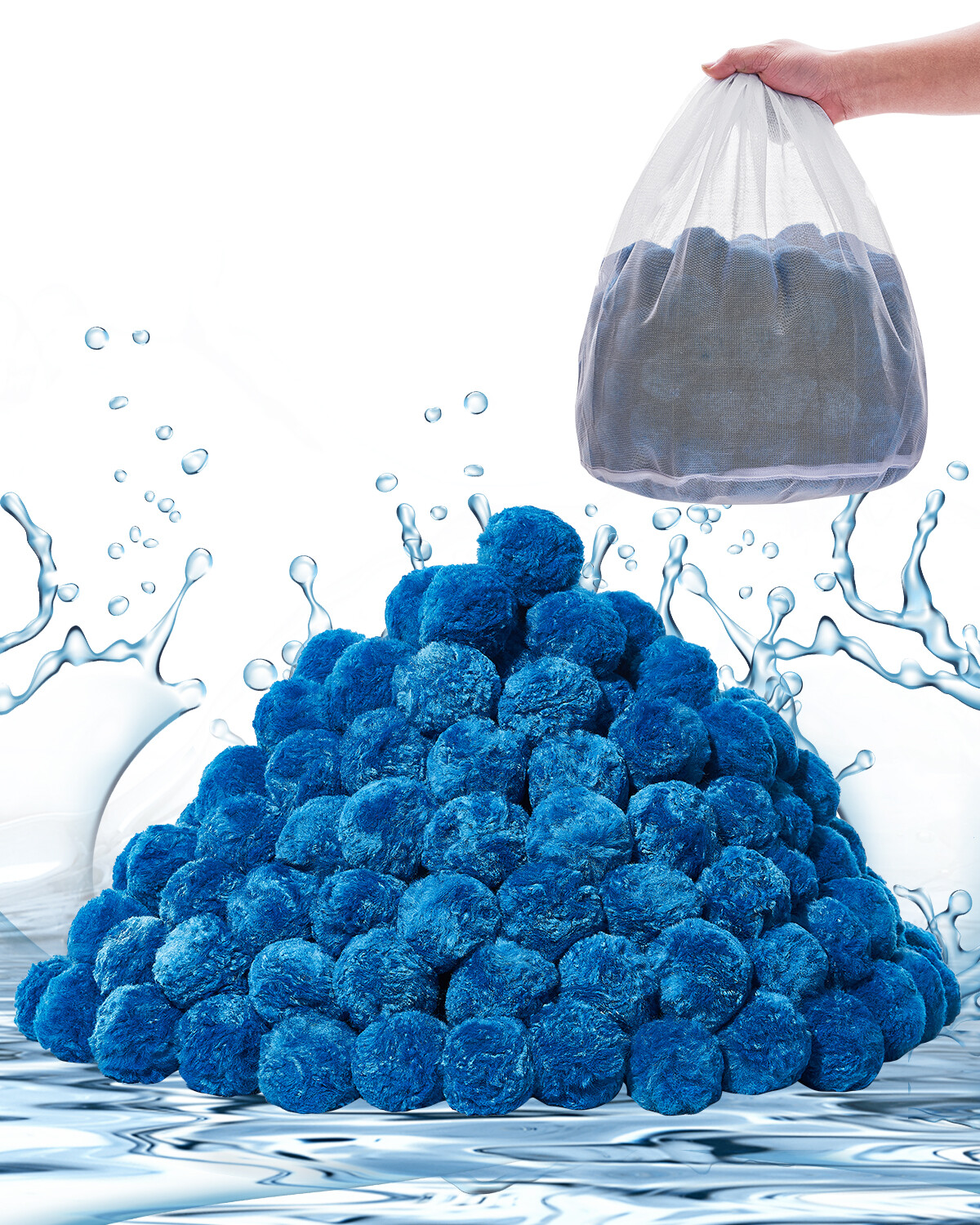 Pool Filter Balls for Sand Filter Pump Swimming Pool 3.1 lbs Reusable Blue gallery
