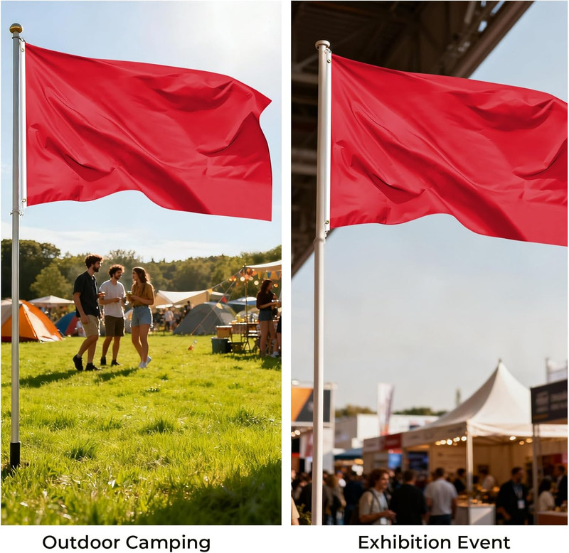 Red Flag 3X5 FT, Polyester Blank Flag with Canvas Header & Brass Grommets, Doubl gallery
