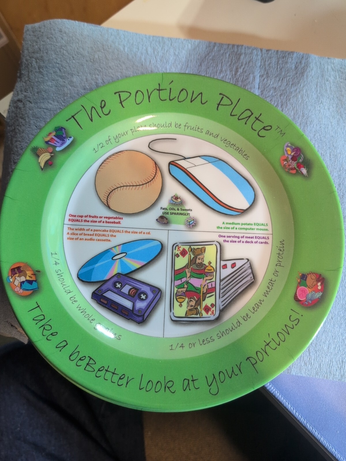 The Portion Plate Melamine  Meal Measure Portion Control Plate Diet Diabetes gallery