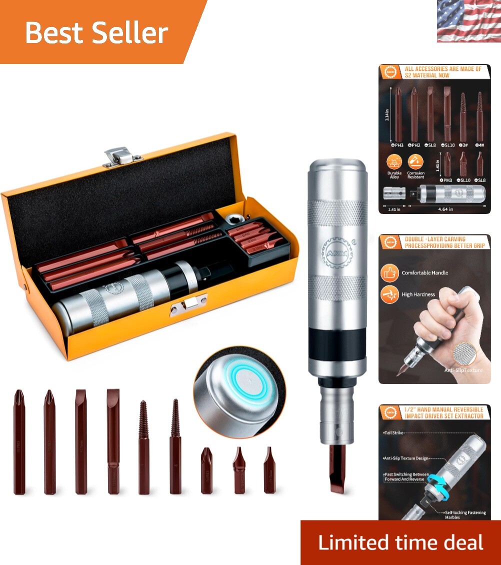Versatile 3/8" Reversible Impact Screwdriver for Extracting Stubborn Bolts gallery