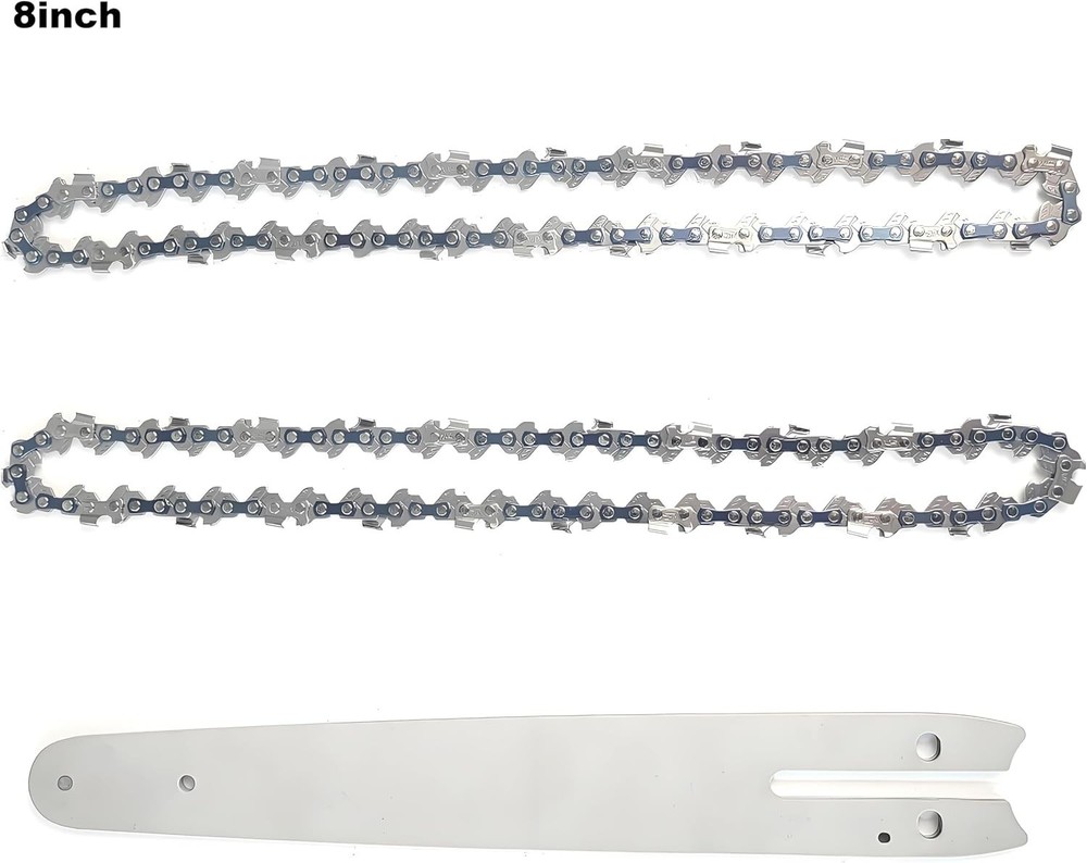 8 Inch Chainsaw Chain Replacement- 2 Chains and 1 Guide Bar for 8 8inch