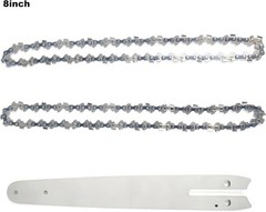 8 Inch Chainsaw Chain Replacement- 2 Chains and 1 Guide Bar for 8 8inch