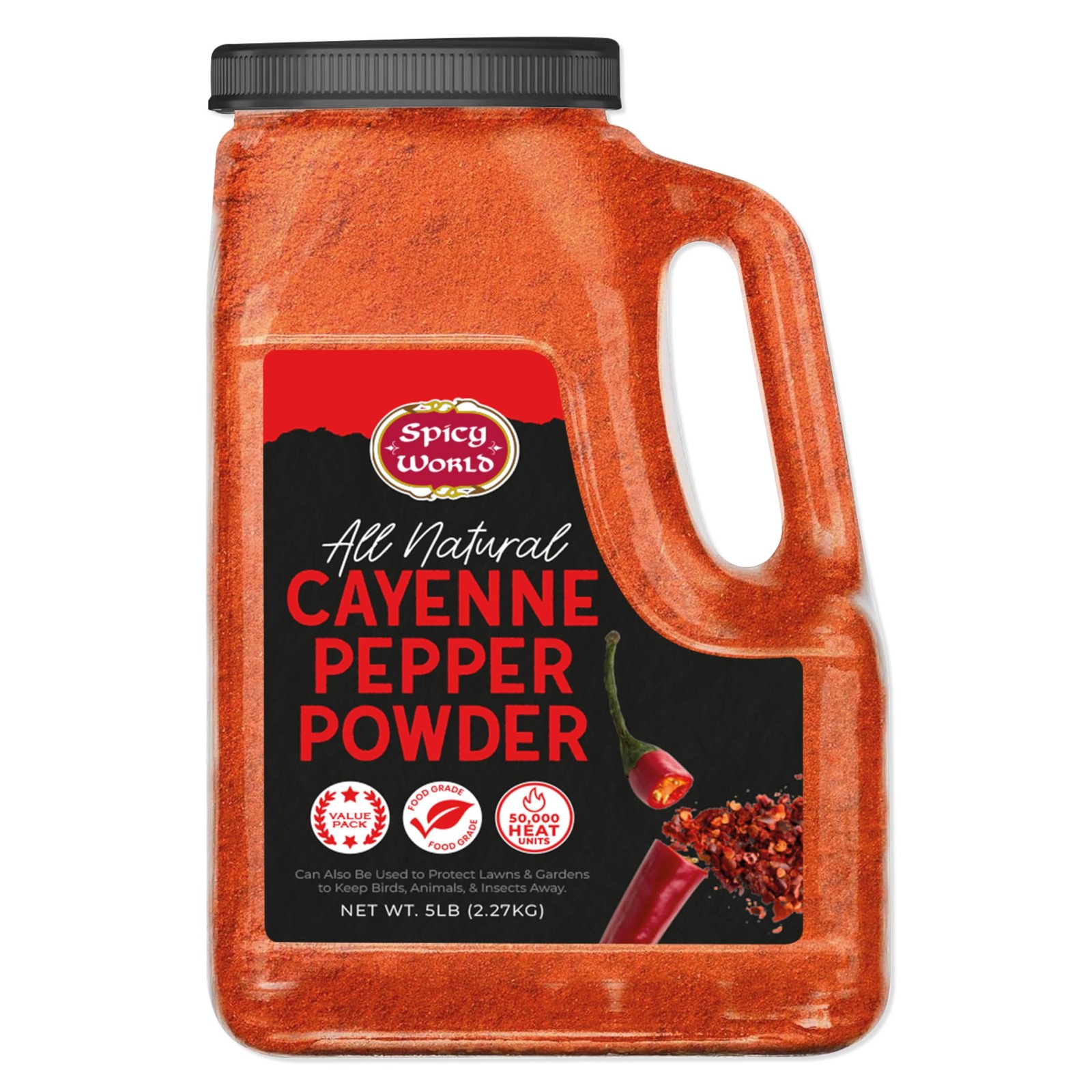 Spicy World Hot Cayenne Pepper Powder Bulk 5 LBS Jar - Red Ground Pepper 50,000 gallery