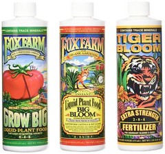 FoxFarm GLCMBX0006 Liquid Nutrient Soil Trio-Pints, Grow Big, Tiger Bloom, 16 Fl