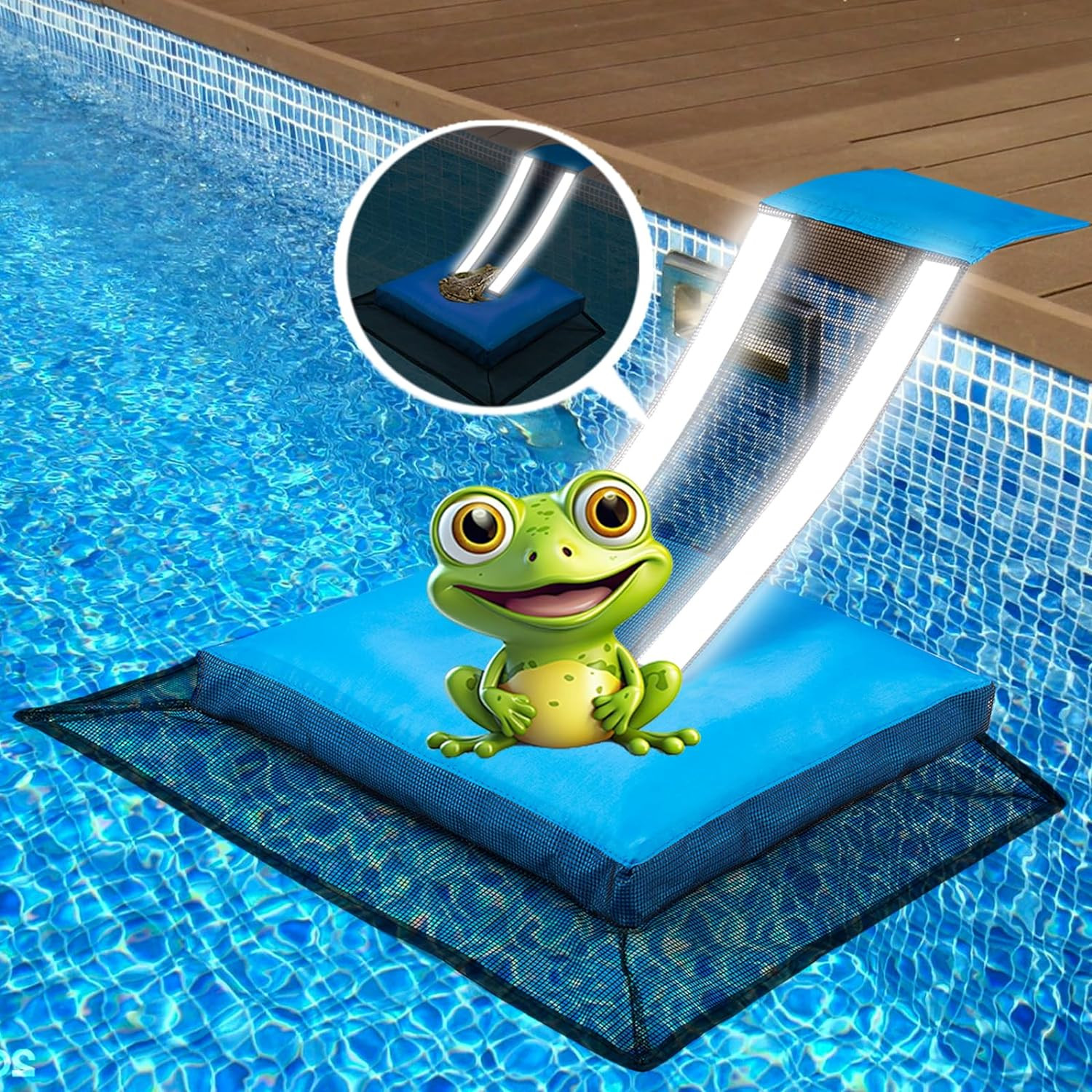 Pool Frog Animal Escape Ramp - Critter Saver Log for Swimming with Reflective gallery