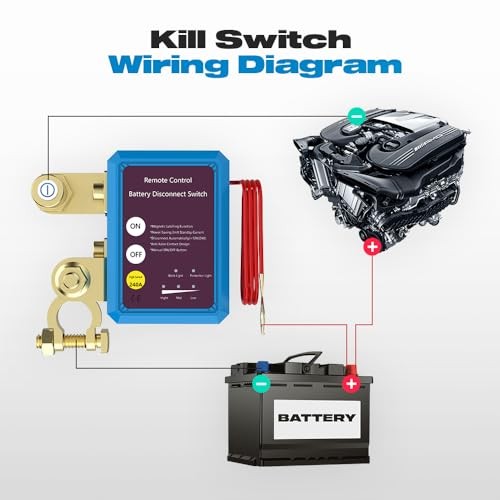 Kill Switch for Car, 12V 240A Remote Battery 240A Switch Flat Installation gallery