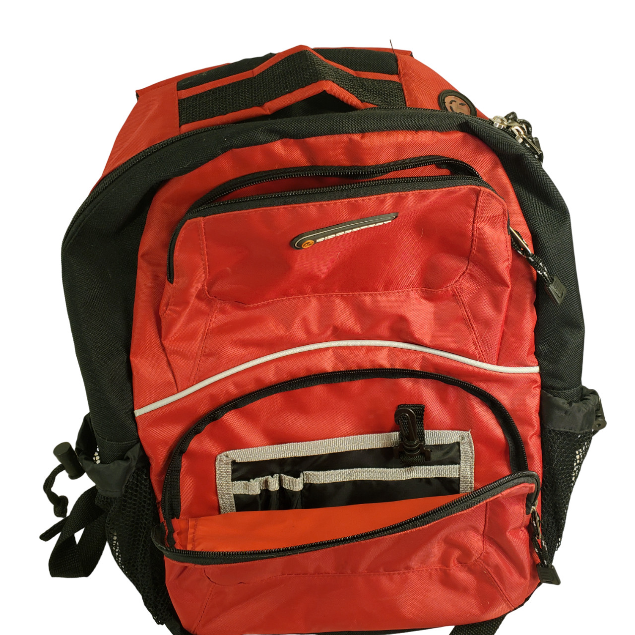 Red and Black Backpack Multipockets Pencil & Bottle Pockets 3