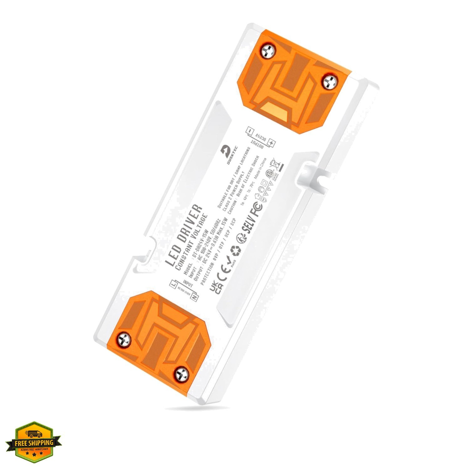 24V LED Driver 15W 630mA, Slim Power Supply 120V to 24V DC Low Voltage Transf... gallery