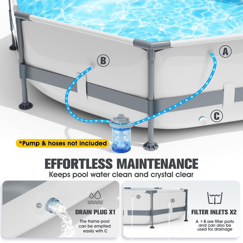 Above Ground Pool 10ft x 30in Frame Deep Swimming Pool,Round Family Pool,Large gallery