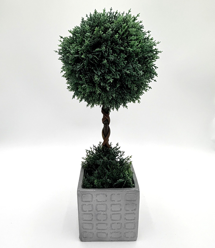 Artificial Topiary Tree Twisted in Pot Faux Plant Home Decor Greenery Pre Owned