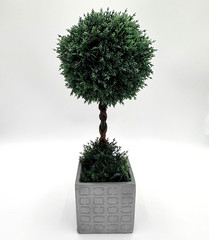 Artificial Topiary Tree Twisted in Pot Faux Plant Home Decor Greenery Pre Owned