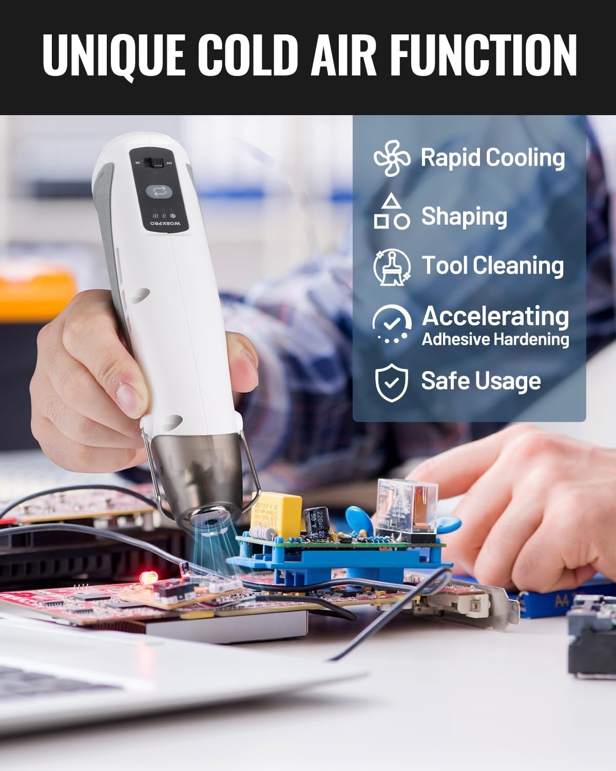 WORKPRO Mini Cordless Heat Gun 7.2V Electric Hot Air Gun Nozzles 3 Temp Settings gallery