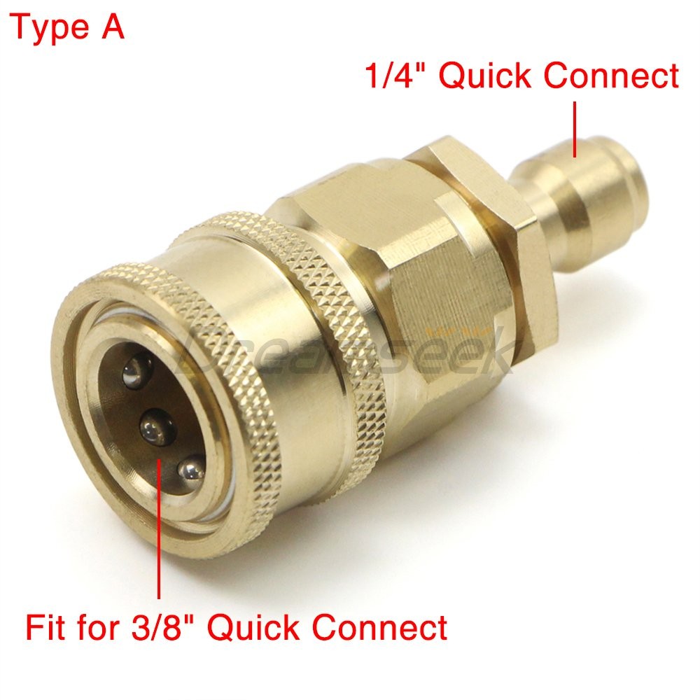 4000PSI Pressure Washer Adapter 3/8" Male to 1/4" Female Quick Connect Fitting gallery
