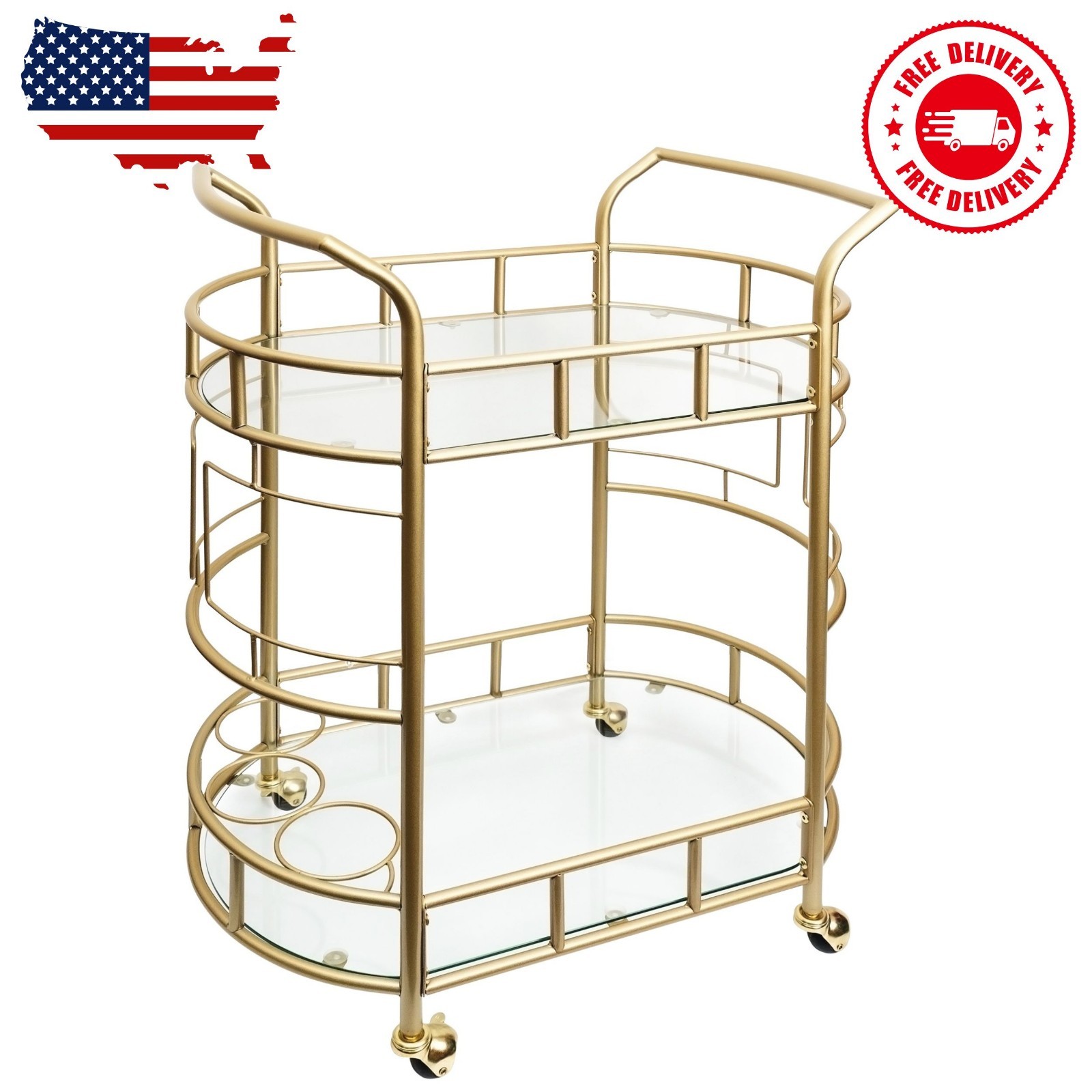 Fitzgerald Gold Metal Bar Cart gallery