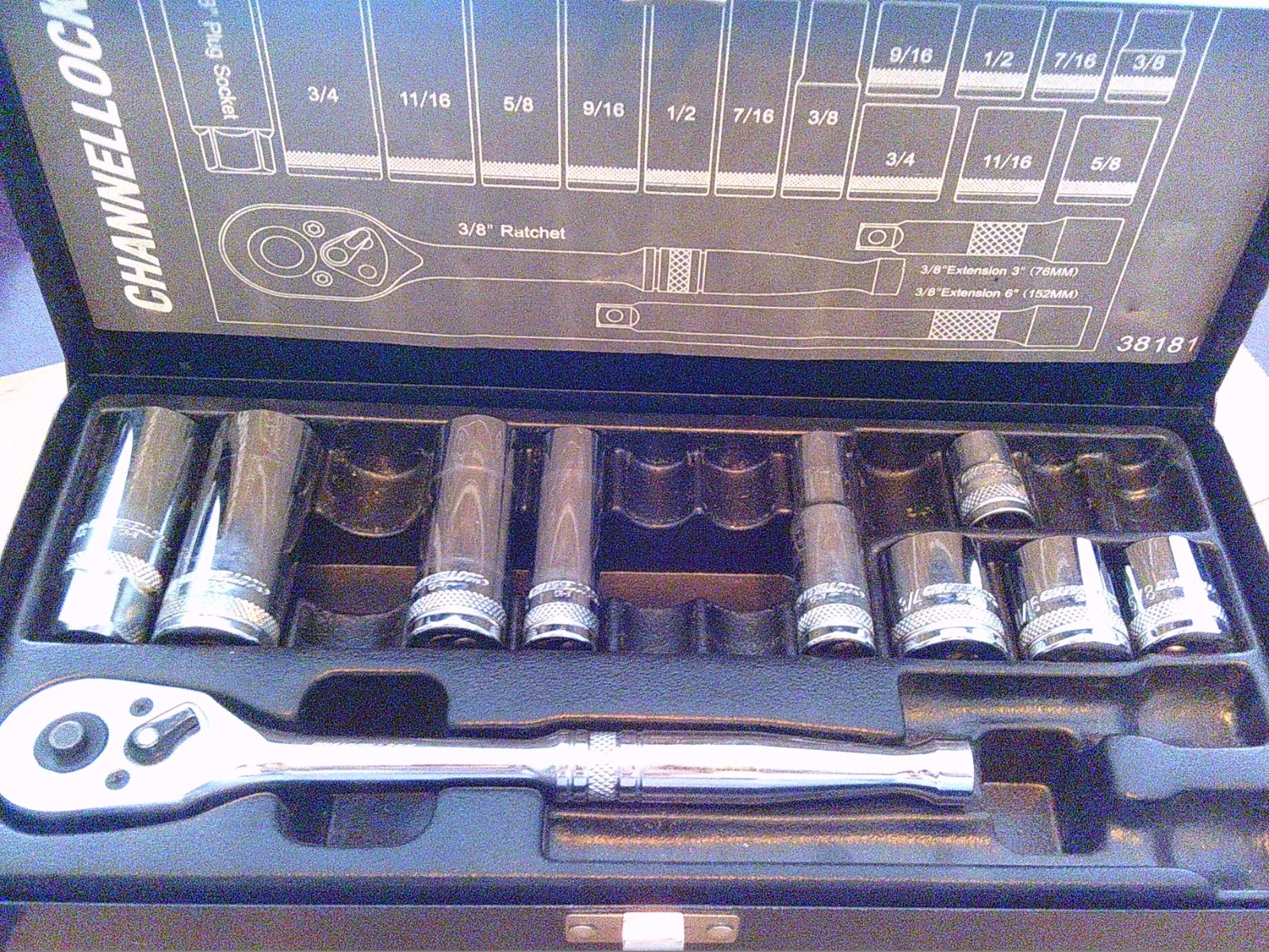 Channellock 3/8" Drive Socket Set # 38181 Incomplete Set gallery