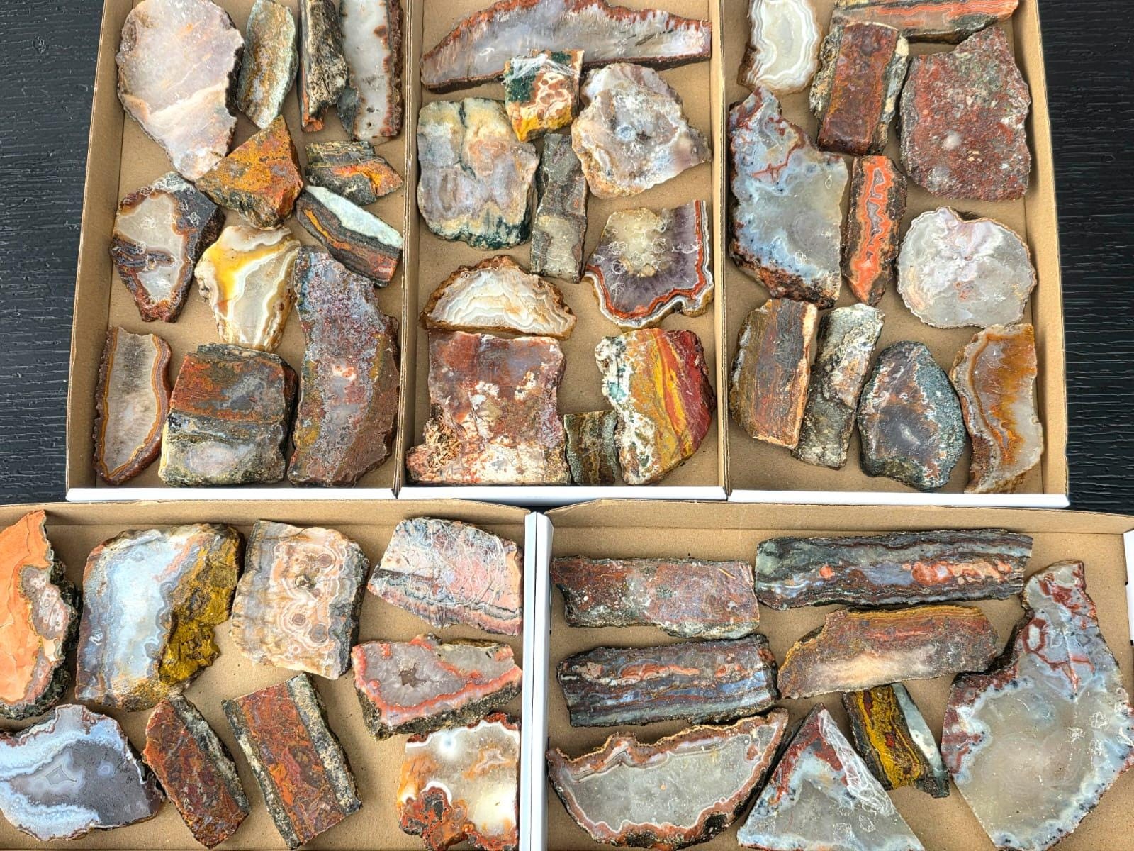 Morocco Agate Crystal Slices Rough Lapidary Material gallery