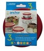 Anchor Hocking Replacement Lid 2 Cup / 472 ml, Set of 3 lids, red Round gallery