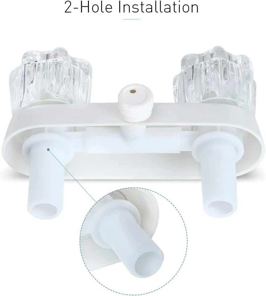 RV Shower Faucet Replacement, 4-Inch 2-Knob-Handle Diverter Valve for RV Camper gallery