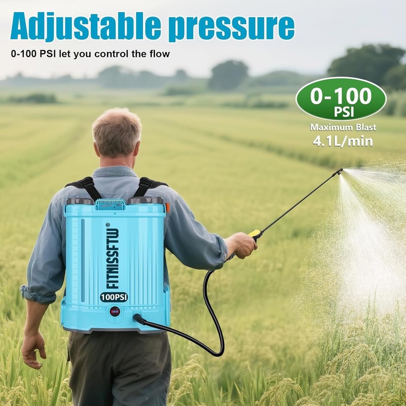 Backpack Sprayer Battery Powered 4.2 Gallon, 0-100 PSI Electric Back Pack Spraye gallery