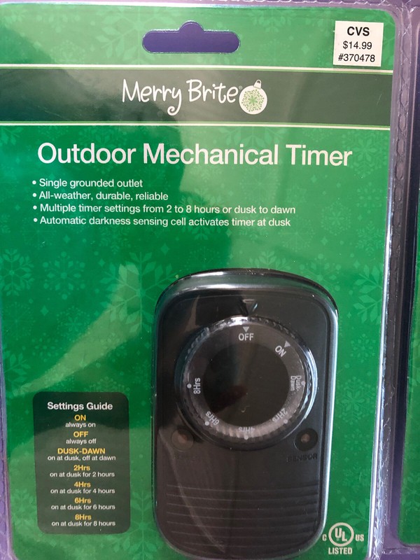 2 Merry Brite Mechanical Timer All Weather outdoor 2-8 Hours setting options gallery