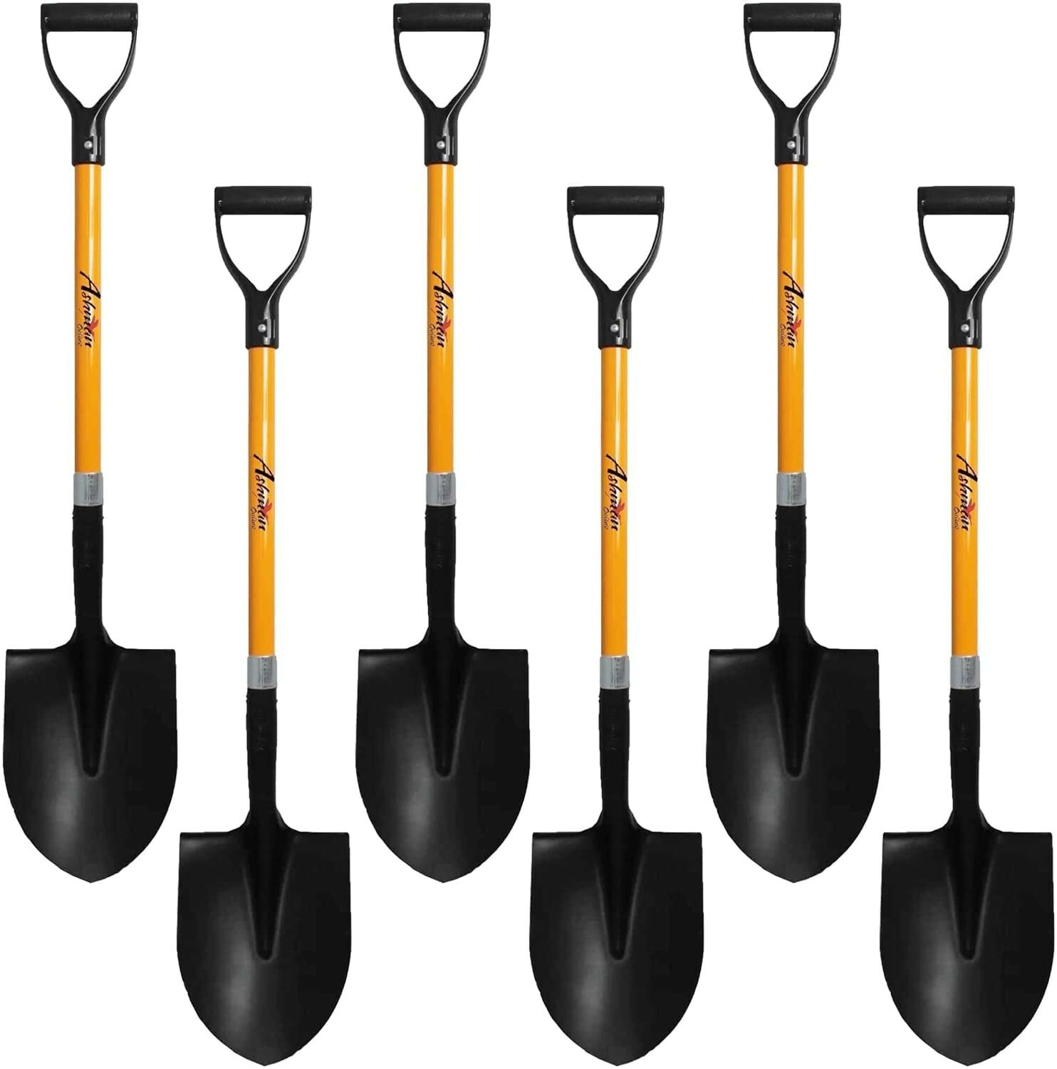 6Pack Ashman Round Shovel D Handle Grip with 41 Inches Long Shaft gallery