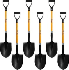 6Pack Ashman Round Shovel D Handle Grip with 41 Inches Long Shaft
