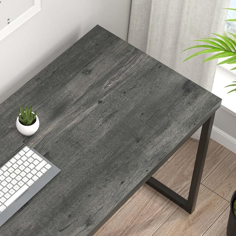 Modern Computer Desk, Small Home Office Desk, Wood and Metal Writing Study Table gallery