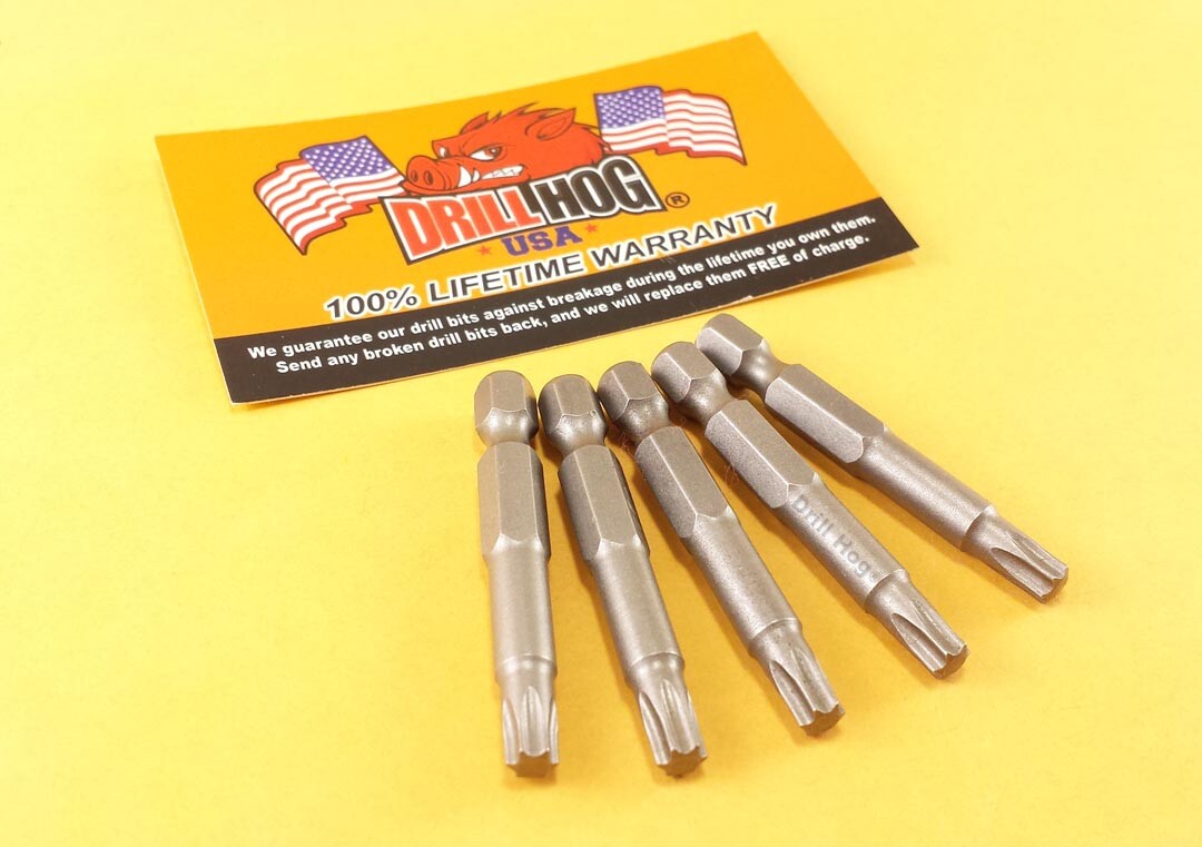 Drill Hog® T-25 Torx Bit T-25 Star Bit Insert T-25 x 2" Lifetime Warranty 5 Pcs gallery