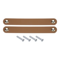 2Pcs Leather Drawer Pulls for Kitchen Bedroom Dresser Cupboard Light Brown