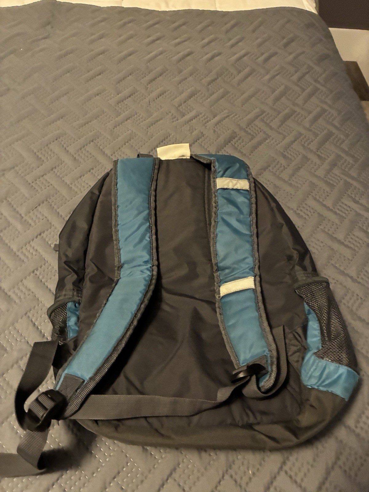 Embark Blue Gray Nylon Hiking Backpack Zip 4 Pockets Adjustable Straps 2
