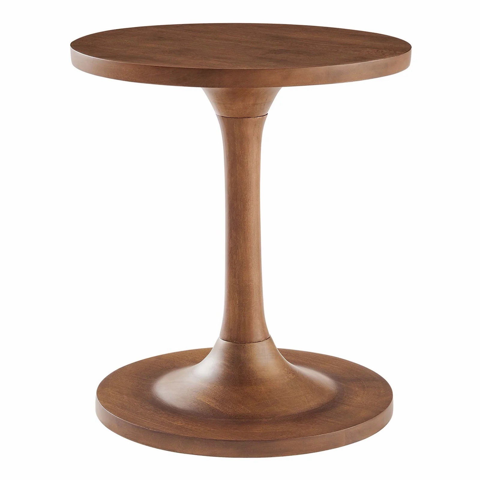Modway Lina Round Wood Side Table with Tapered Pedestal Base in Walnut gallery
