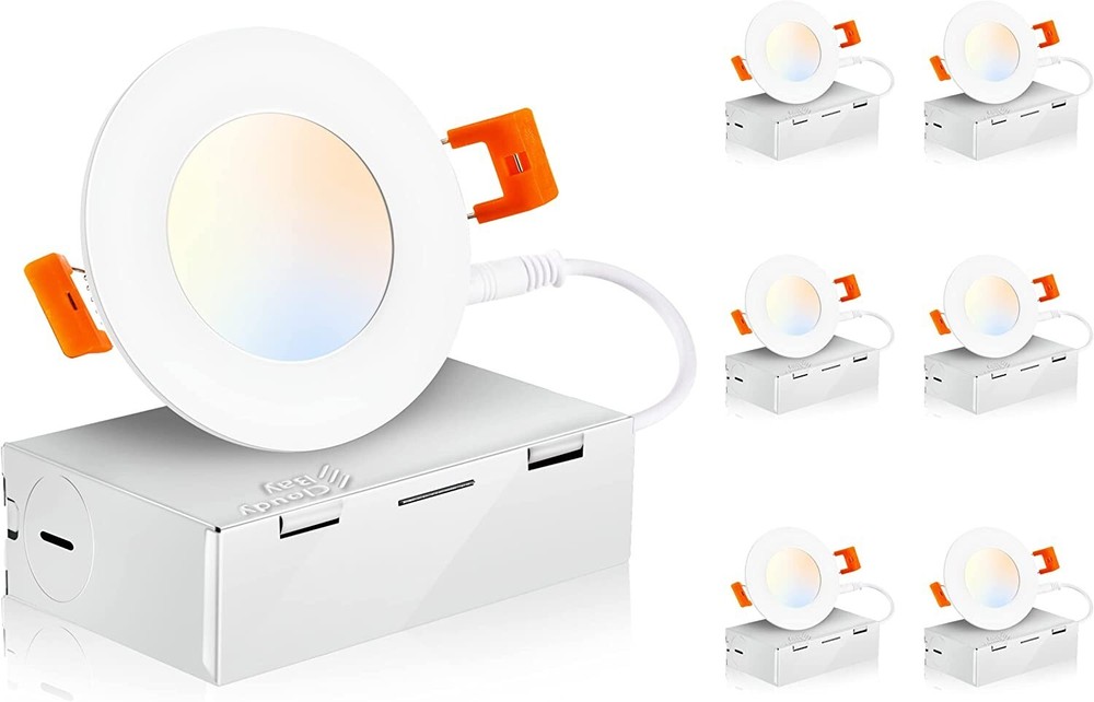 Cloudy Bay 3 Inch 5CCT Tunable Recessed Down Lights - 6 Pack