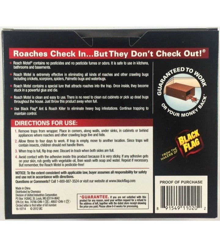 12 Lot Black Flag Roach Motels Cockroach Bug bait Glue Trap Spider Motel gallery