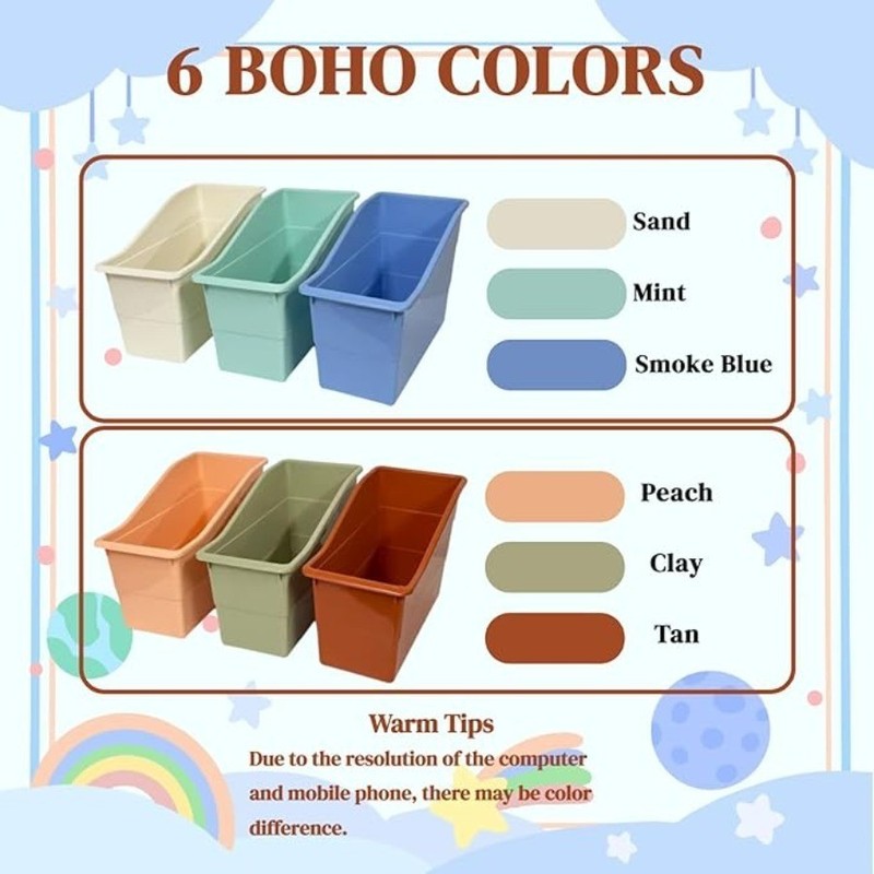 12/6pcs Stackable Colored Plastic Storage Boxes | Office Document Organizer gallery